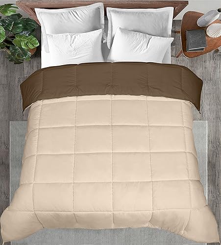 Miniatura 9 de ROYALE Edredón tamaño matrimonial, edredón alternativo para todas las estaciones, edredón acolchado ligero con pestañas en las esquinas, edredón