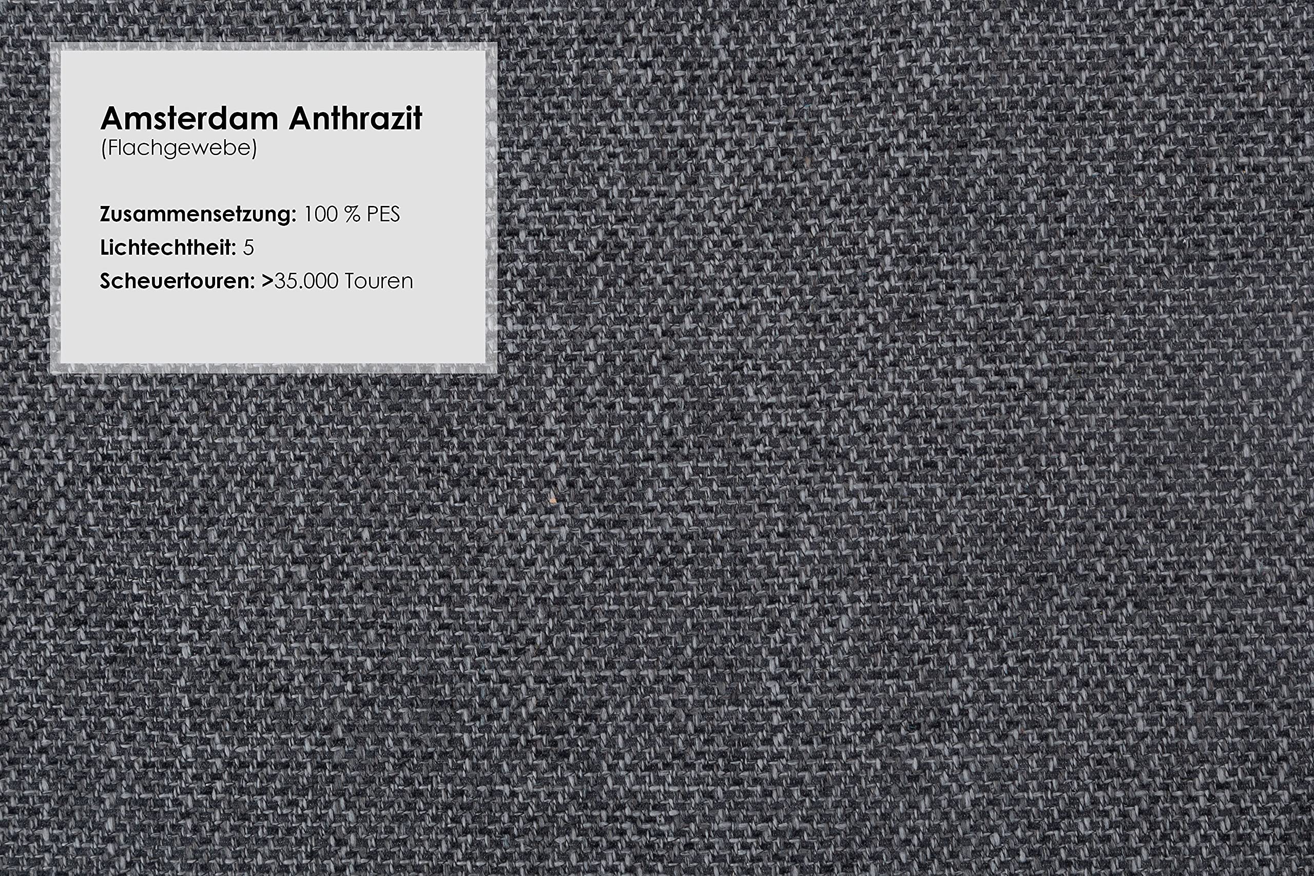 CAVADORE TV-Sessel Tirol / Fernsehsessel mit Aufstehhilfe, elektrisch verstellbarer Relaxfunktion / 2 E-Motoren / 74 x 112 x 82 / Strukturstoff: Grau