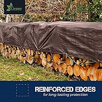 Vista 7 de GREEN LIFESTYLE Cubierta de lona marrón/plateada, material grueso y resistente, impermeable, a prueba de rasgaduras y rayos UV, con bordes