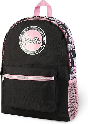 Barbie Mochila para niños, mochilas para niños, mochila escolar para niñas adolescentes, regalos, NegroRosa, Moderno