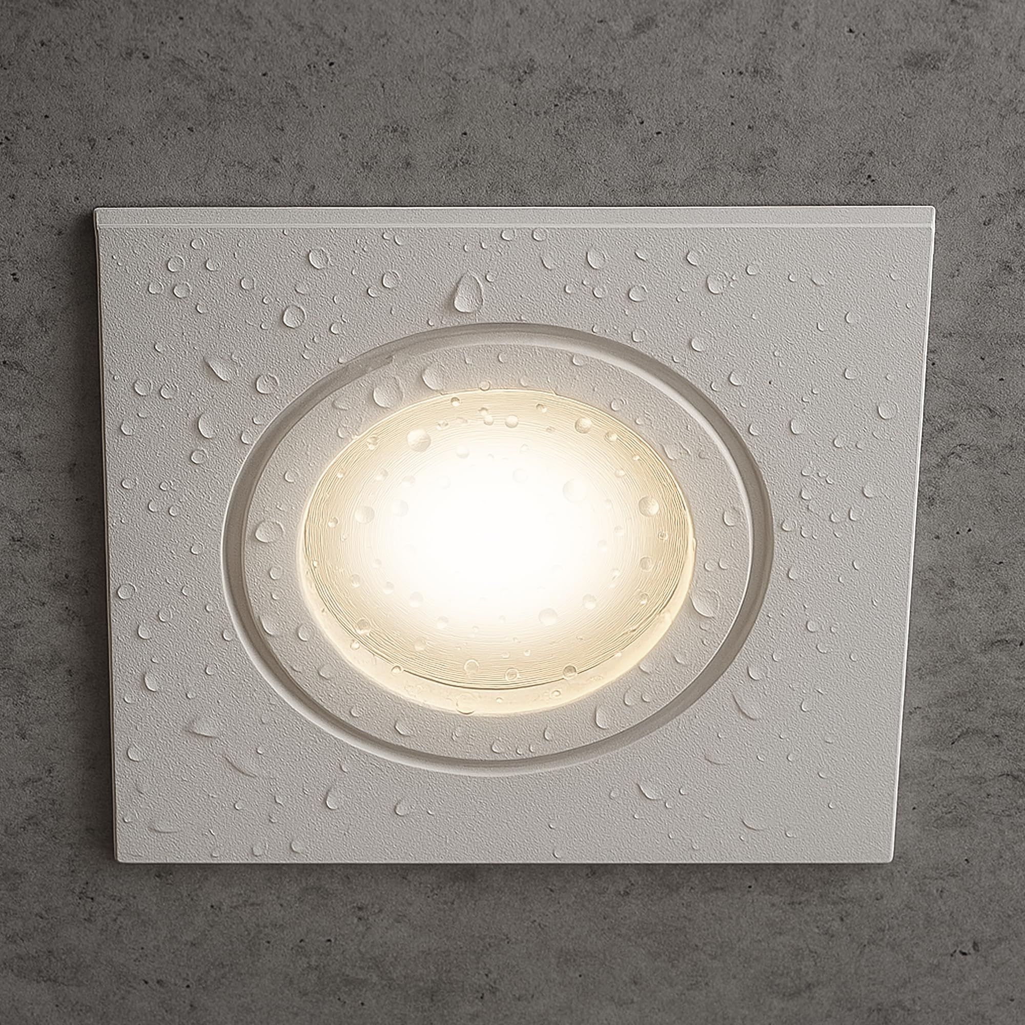 SSC-LUXon 6x QW-2 Einbauspot LED eckig Lampe für Bad & Aussen Weiß - inkl. tauschbarem GU10 LED LumiFLEX 5W drei Lichtfarben - Spot für Feuchträume
