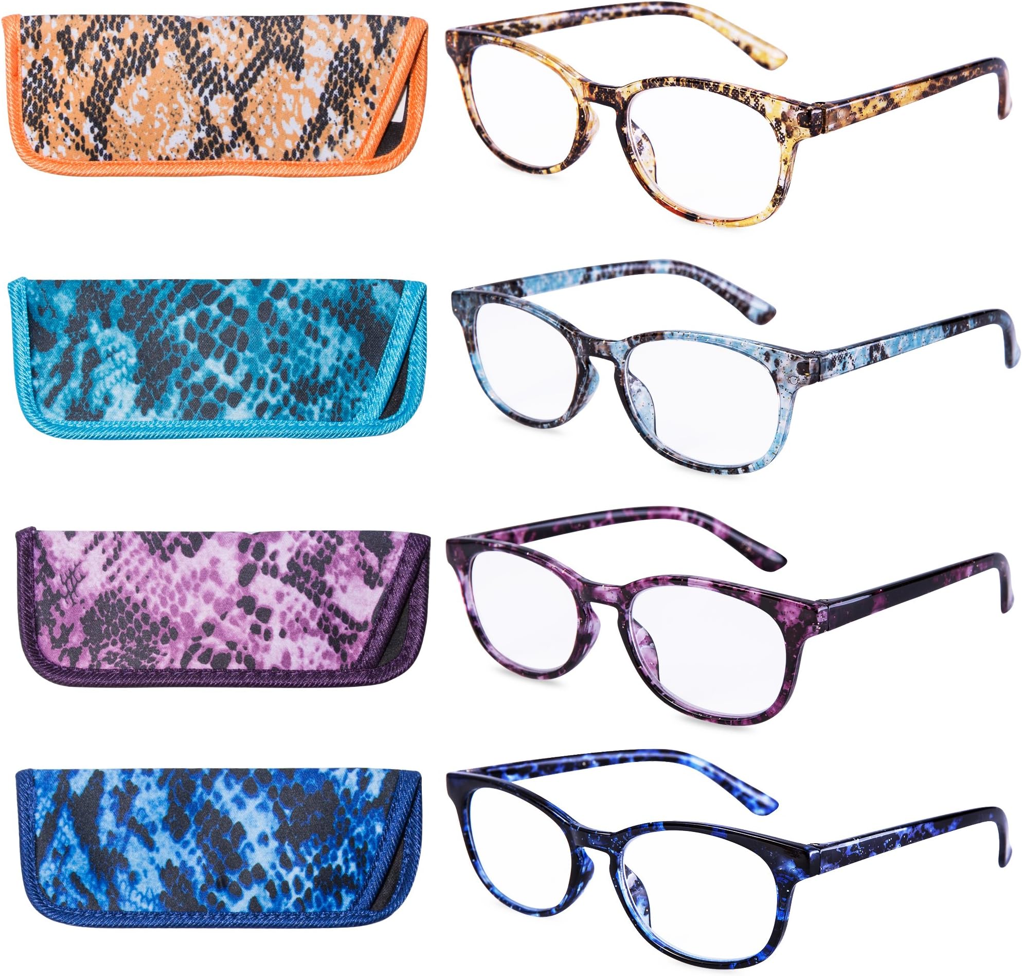 Reading Glasses 4 Pack Quality Fashion colorful Readers for women