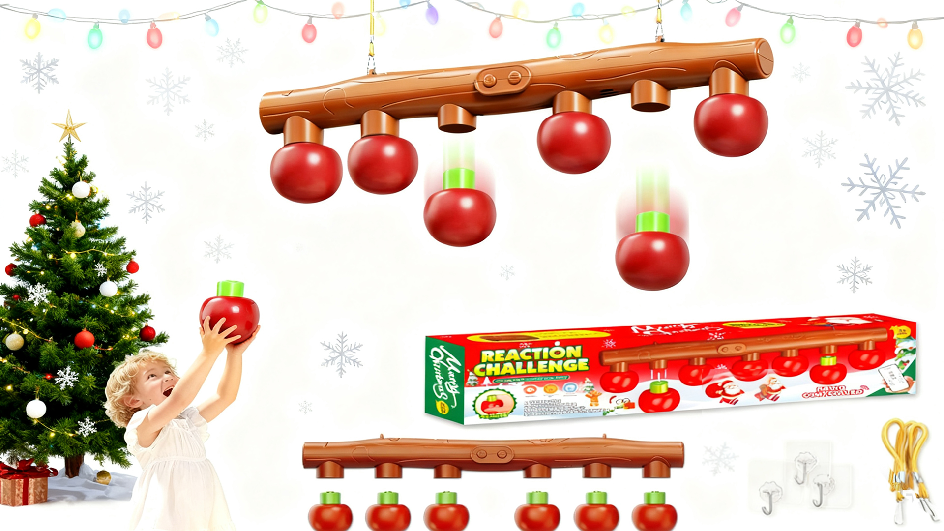 Jeu De Réflexe 'Catching Sticks' En Forme De Pomme - ABS - Améliore Coordination Et Réactions - Pour Enfants Et Adultes