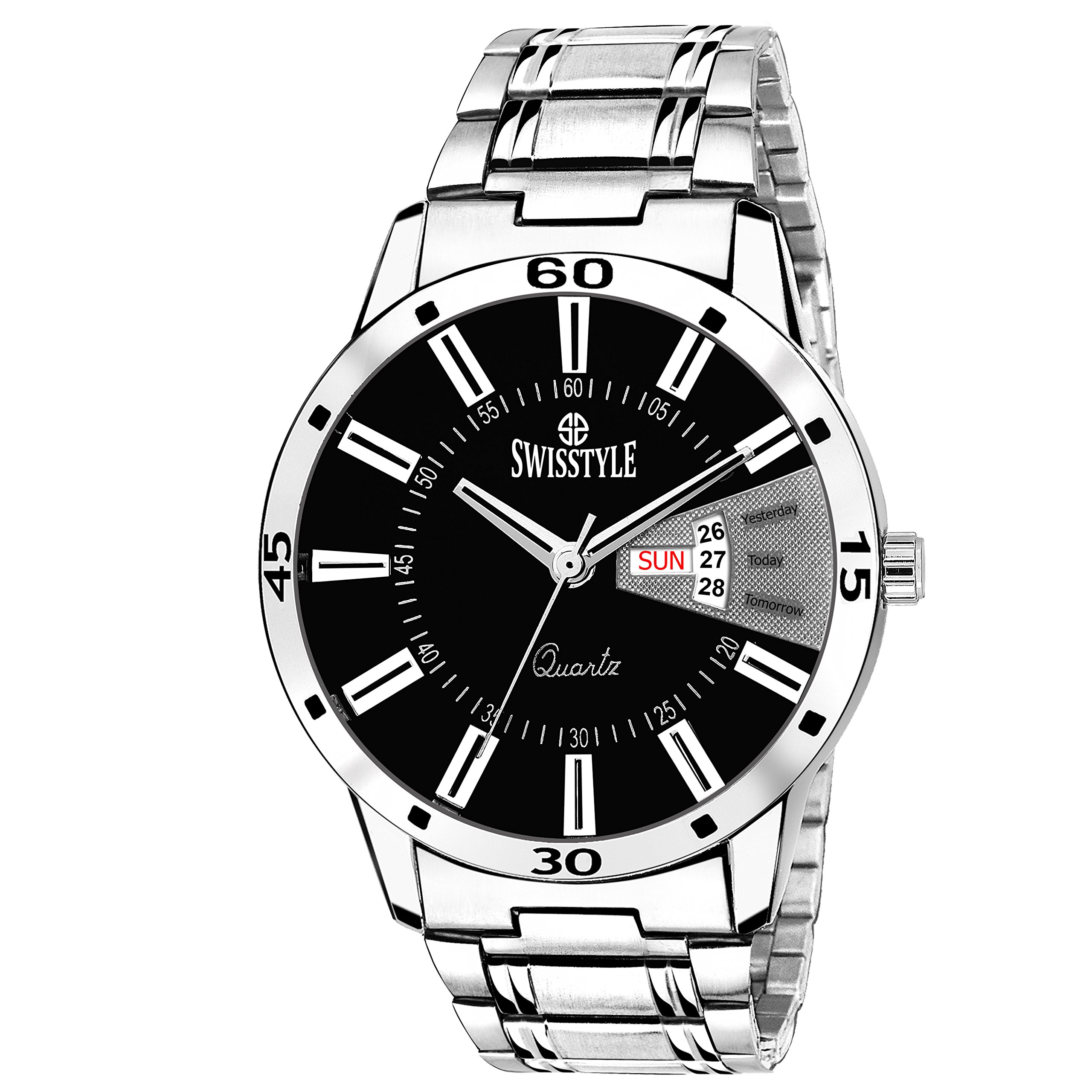 Swisstyle Karizma Day Date everyday blue dial watch for men-SS-GR8416-BLK-CH (B06XD9TQBQ) Amazon Price History, Amazon Price Tracker