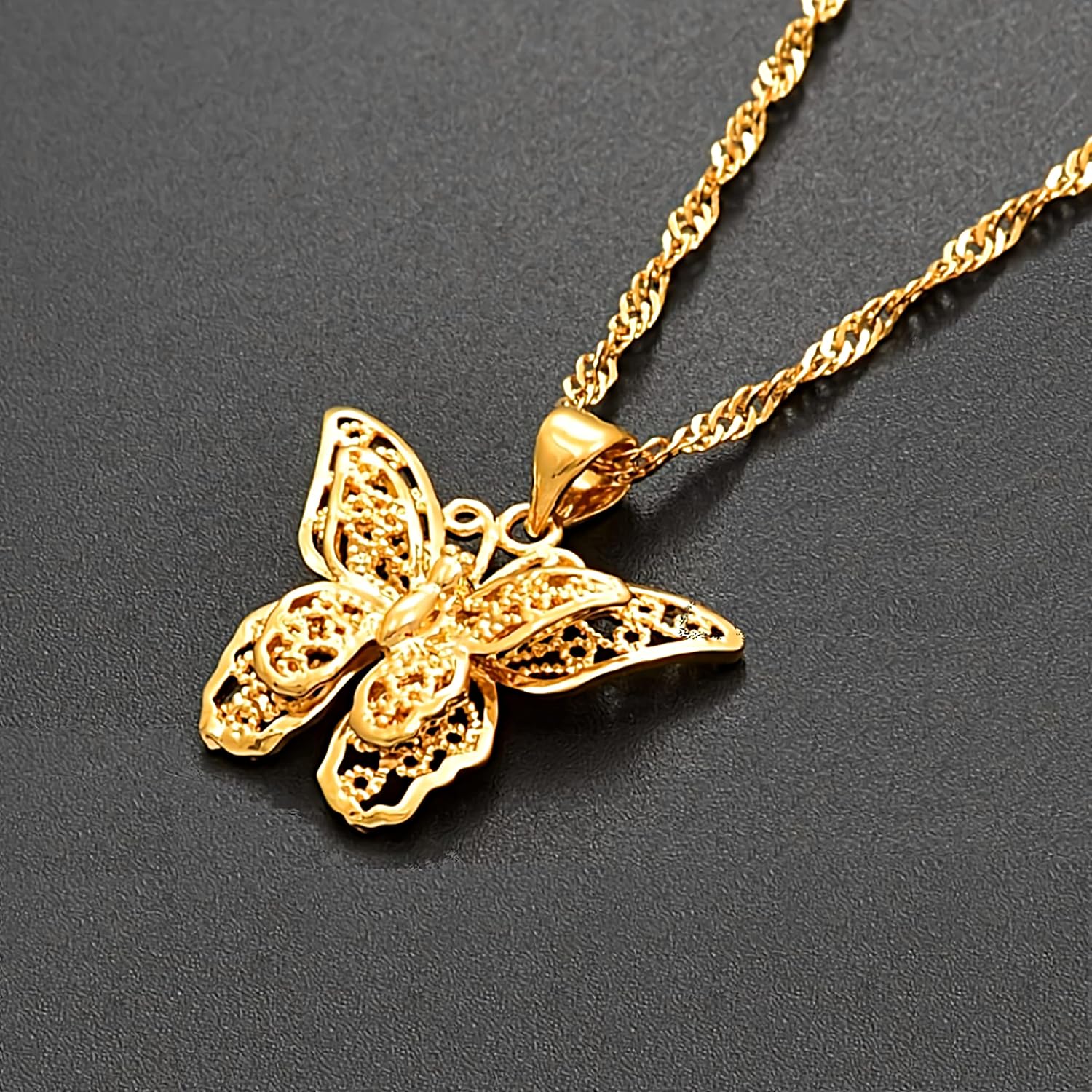 SHINYY Butterfly Pendant Necklace for Women 18K Stainless Steel Charm Bracelet Jewelry Gift for Her - Image 3