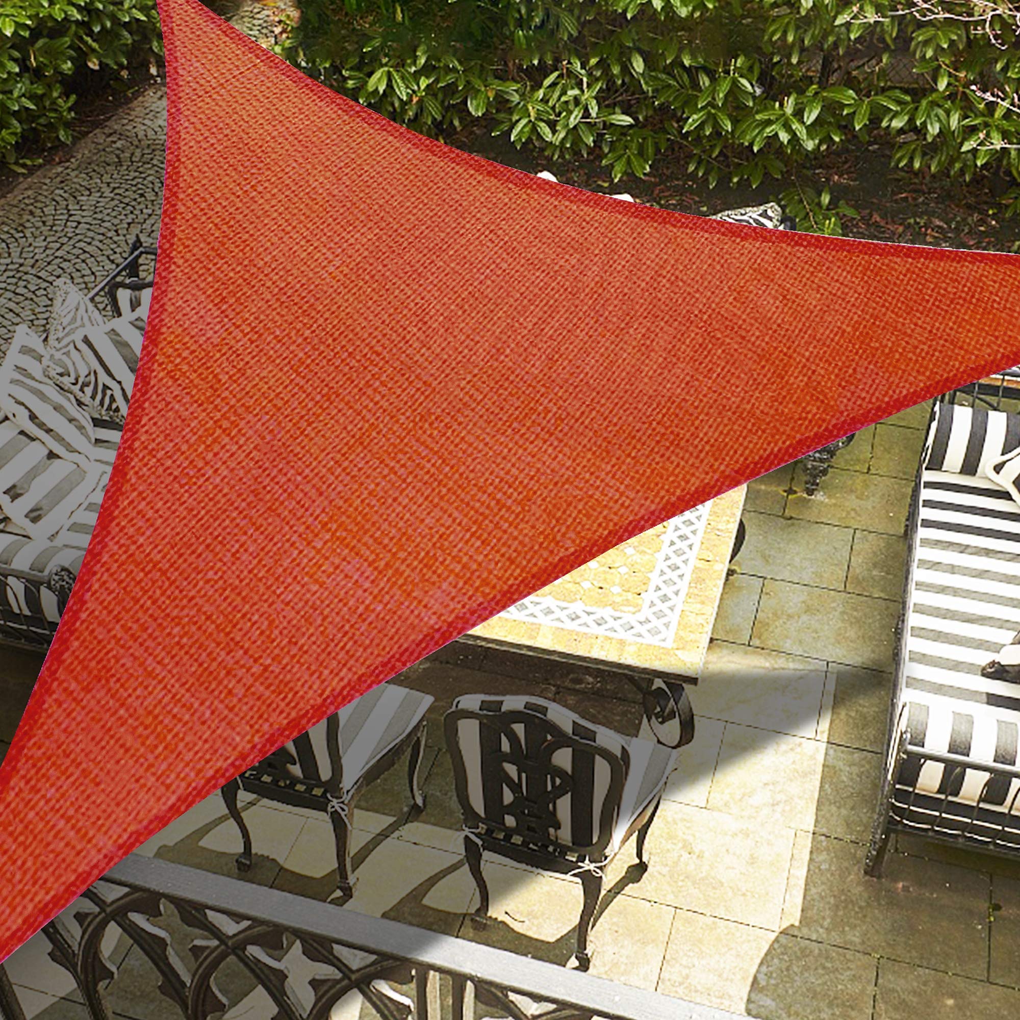 Lulu Home Sun Shade Sail, UV Block Shade Sail, Outdoor Sun Shade Canopy for Patio Backyard Garden (8' x 8' x 8', Terra)