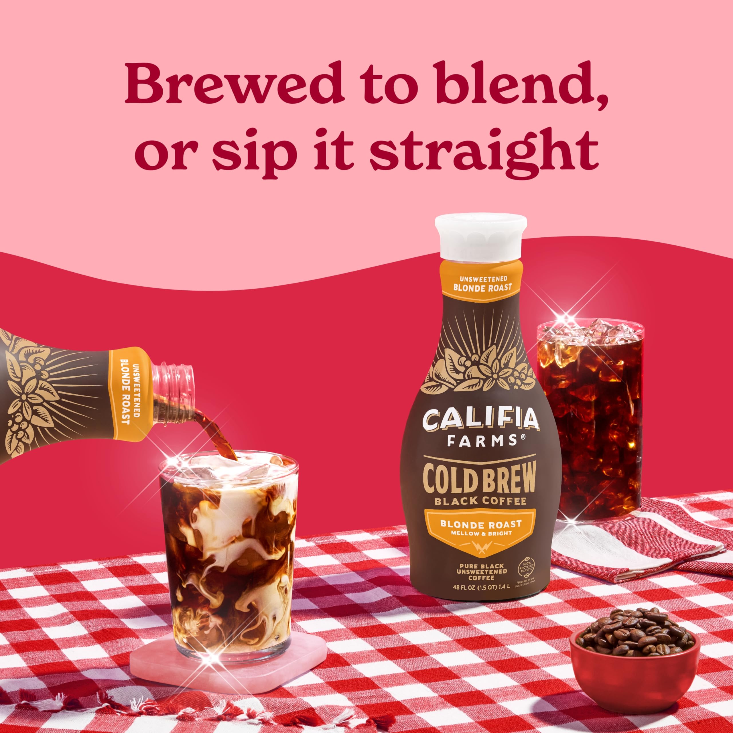 Califia Farms - Pure Black Blonde Roast Cold Brew Coffee 48 Oz 100 Arabica Plant Based Vegan Gluten — view 6