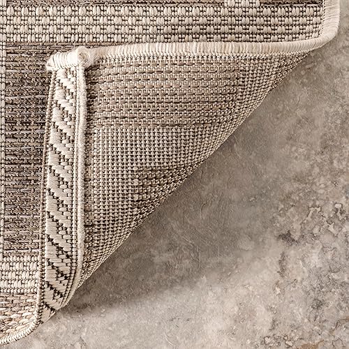 Miniatura 3 de nuLOOM Cara Oriental Trellis - Alfombra de área para interiores y exteriores, 6 x 9 pies, color marrón