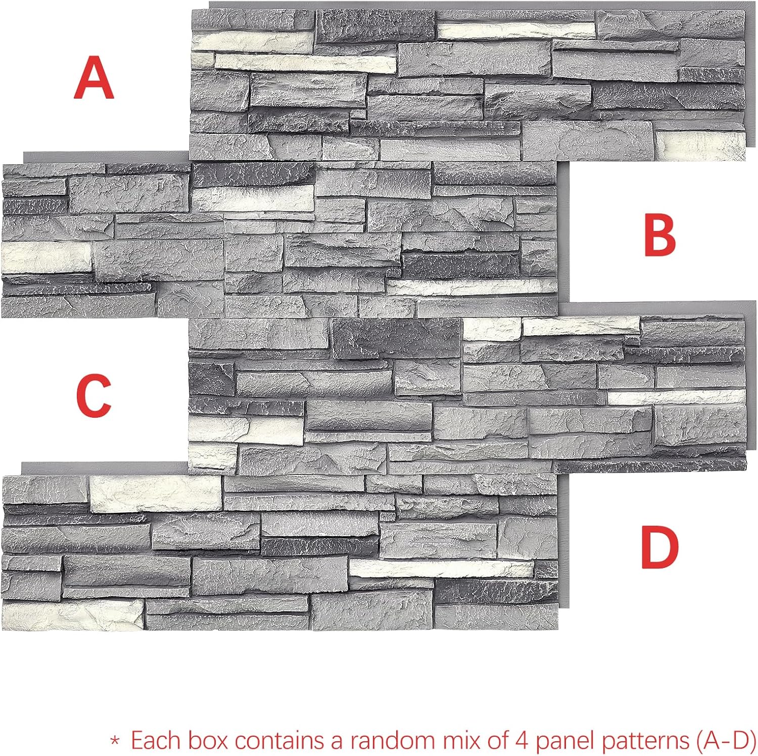 8-Pack Faux Stone Wall Panels (26 Sq Ft) PU Stone Veneer Siding, Mortarless Lightweight Faux Rock for Exterior and Interior Wall, DIY Home Improvement, 41.92x12.4 Inch, Fogstone