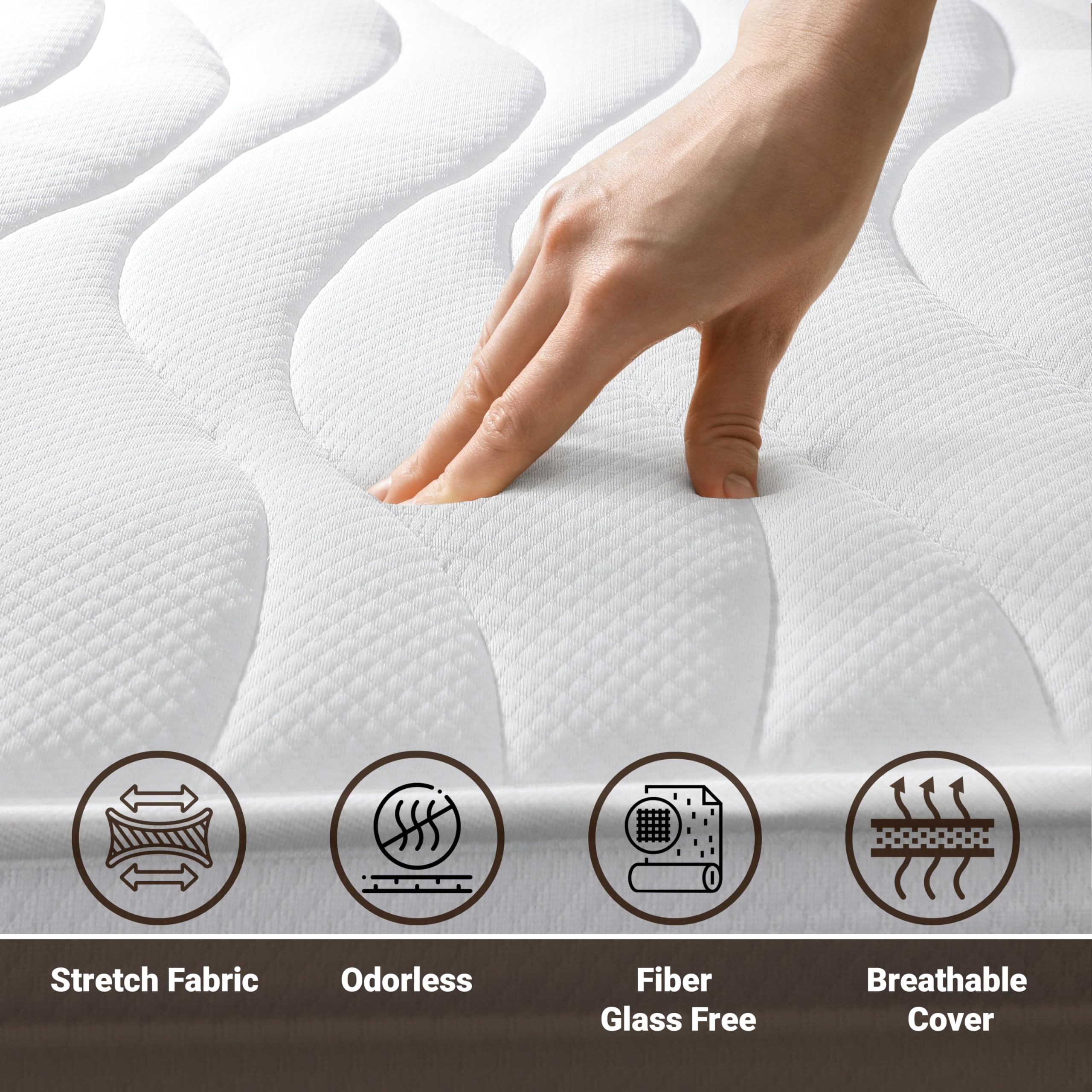 The White Stone Materac 80x190 ze sprężynami kieszeniowymi i pianką | Wysokość 20 cm | Średnio sztywny, samoformujący się, ortopedyczny | Hipoalergiczna i oddychająca powłoka