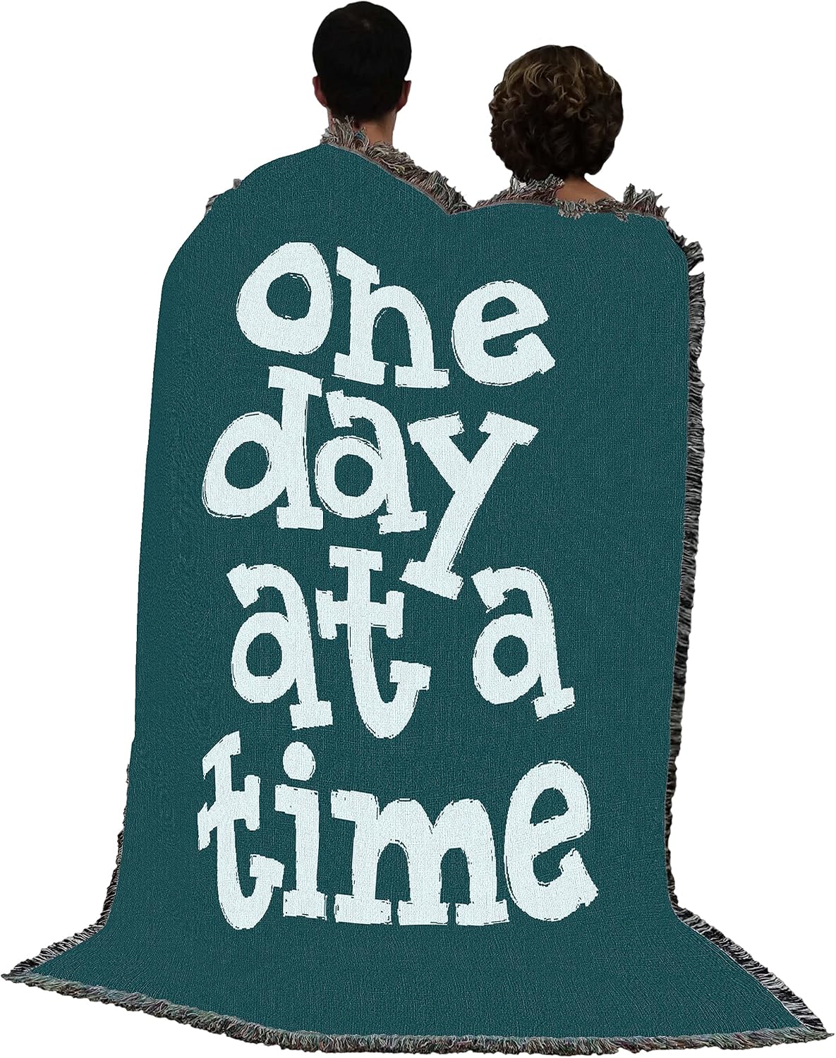 Pure Country Weavers One Day At A Time Blanket - Gift Tapestry Throw Woven from Cotton - Made in The USA (72x54)