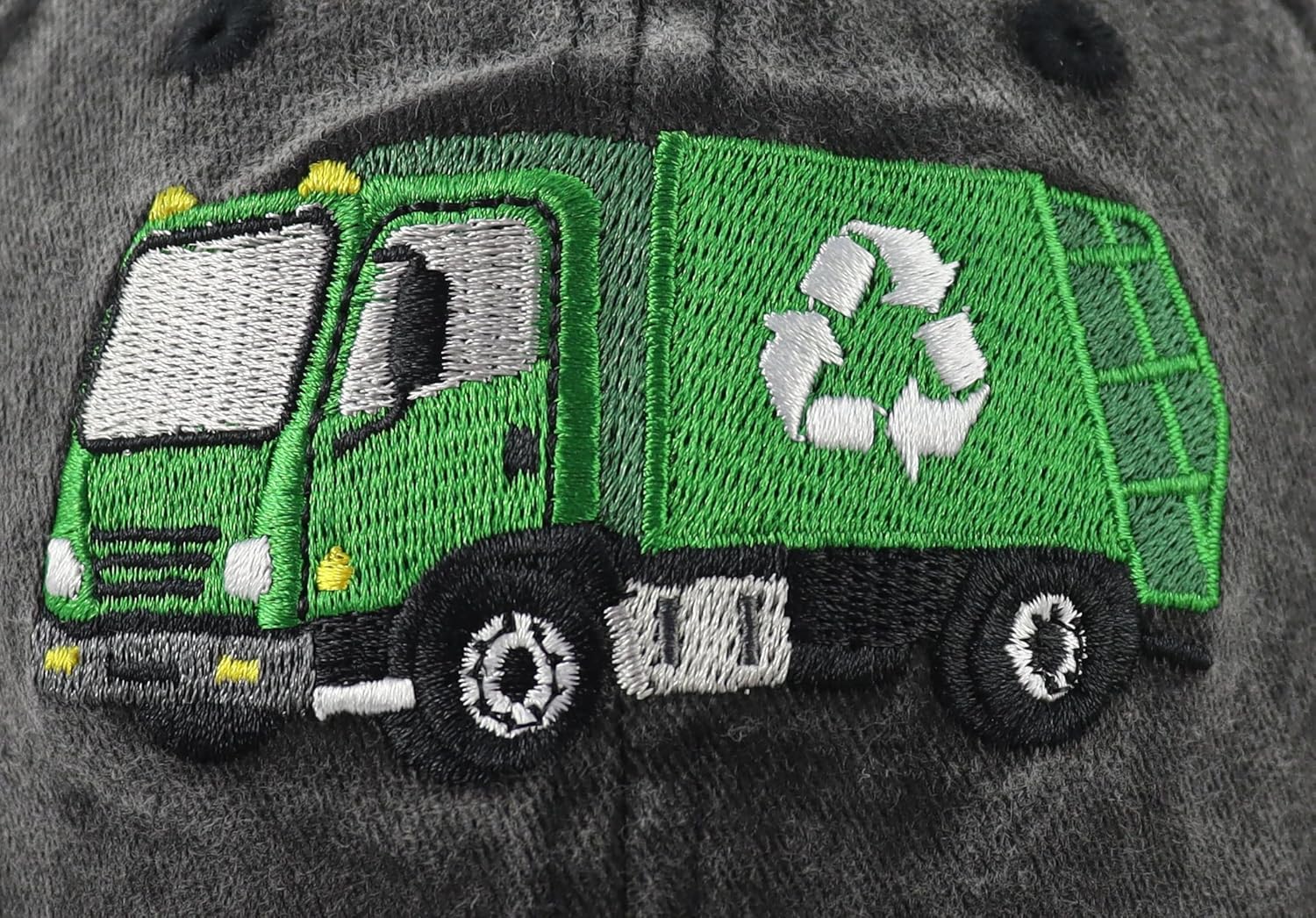 Garbage Trucks Hats for Boys Girls Age 3-10, Adjustable Washed Vintage Embroidered Kids Baseball Cap - Image 2