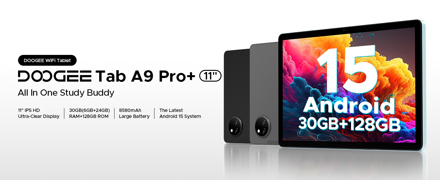 DOOGEE Tab A9 Pro+ Android 15 Tablet, 11 Inch Tablets with