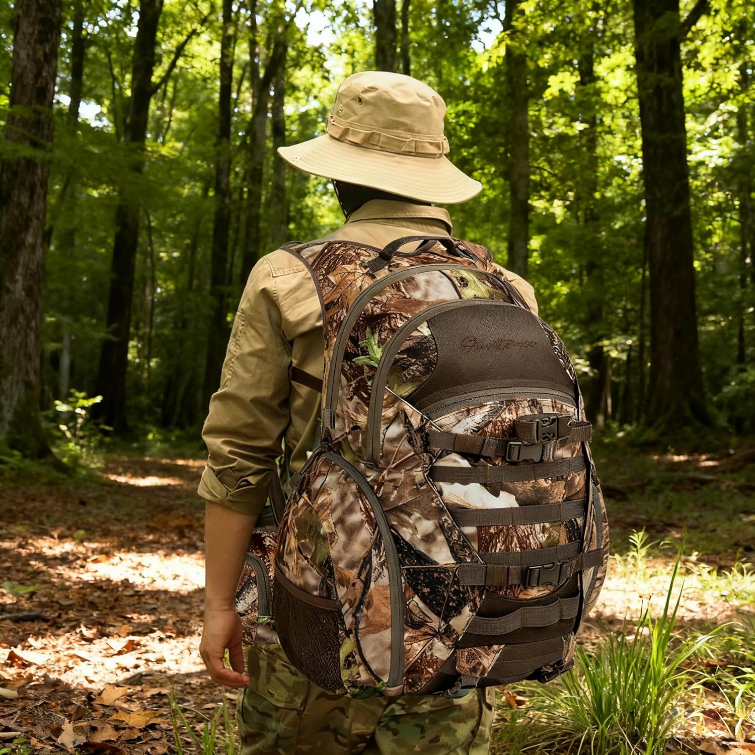 Hunting Backpack with Waterproof Rain Cover, 35L Hunting Backpacks for Men, Durable Large Capacity Hunting Day Pack with Rifle Bow Holder - Image 2