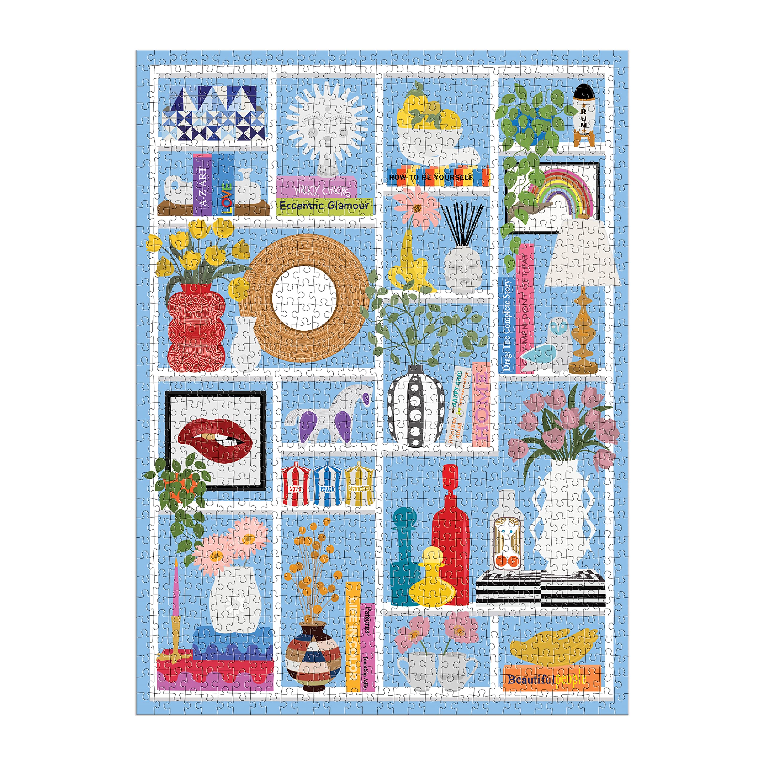 Galison 9780735375338 Jonathan Adler Shelfie Jigsaw Puzzle, Multicoloured, 1000 Pieces