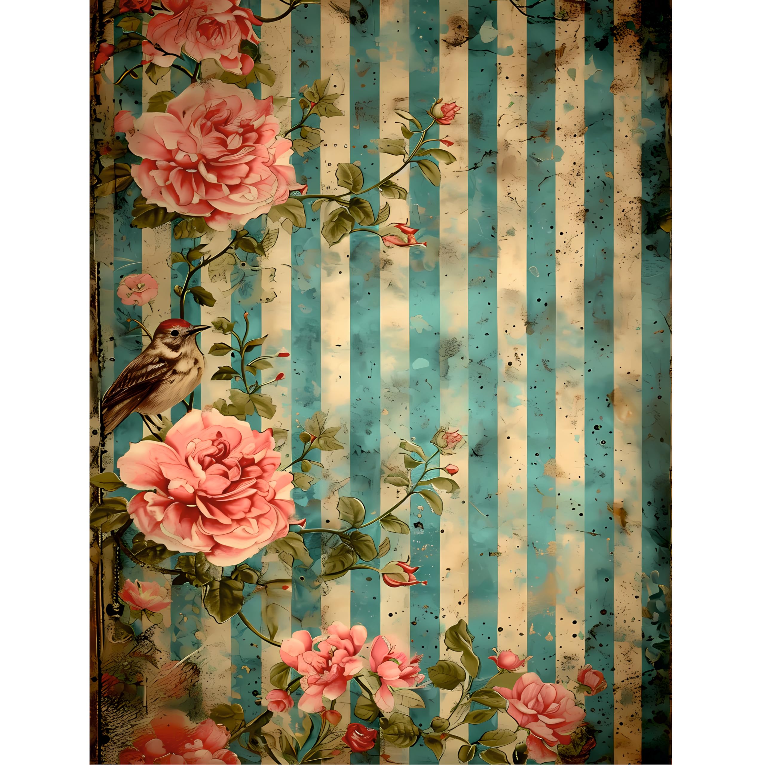 Viktorianische Streifen Reispapier, 21 x 27 cm, Decoupage-Papier-Design für Möbel, gemischte Medien, Karten & Handwerk, Decoupage von CRAFT KREATIVELY