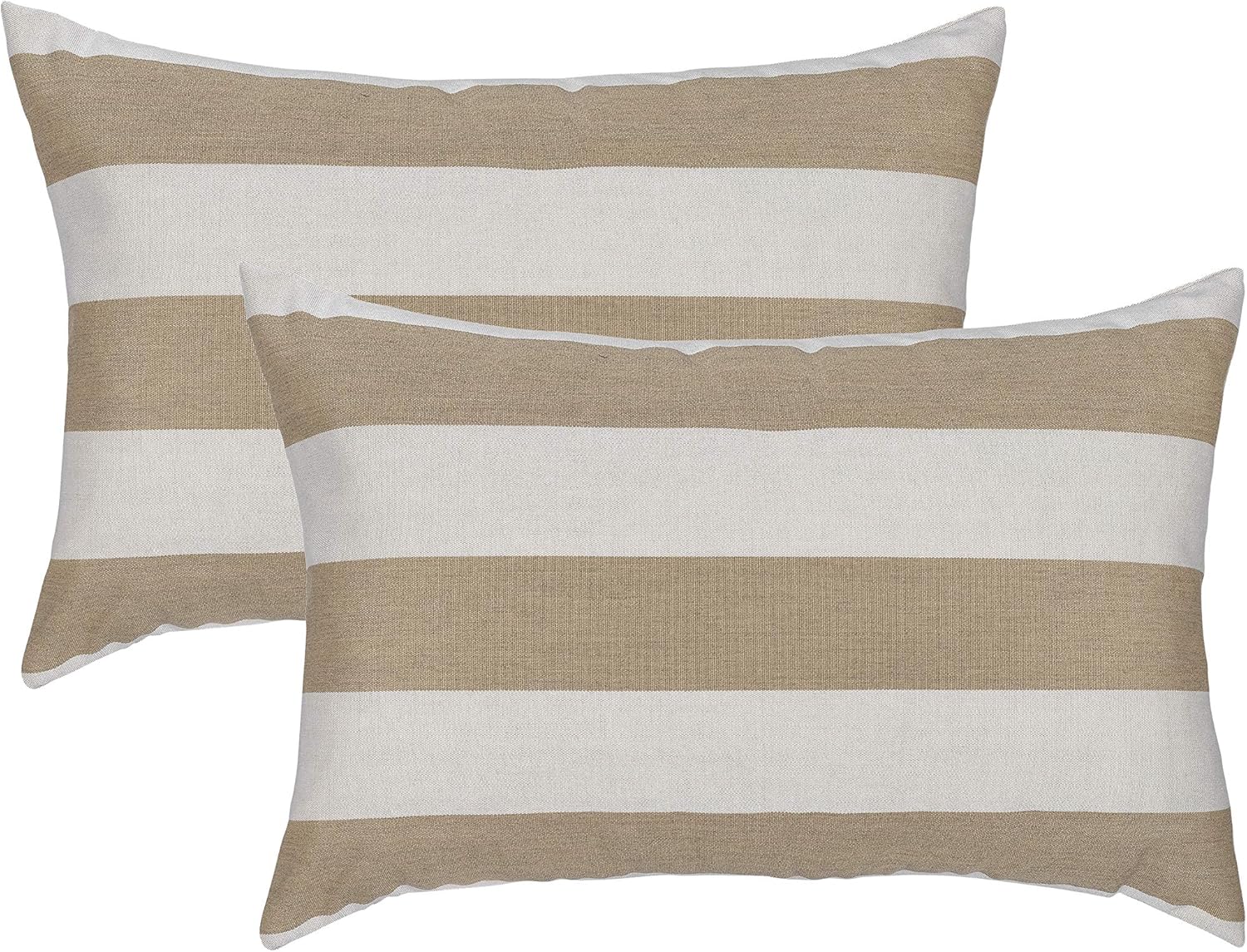Austin Horn Classics Sunbrella Maxim Heather Beige Stripe Pillow Set, Decorative Pillows, Living Room Throw Pillow Sets, Luxury Everyday Outdoor/Indoor Inserts (Set of 2, 13x20, Boudoir)