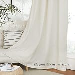 NICETOWN Rideaux de lin naturels 84 Inch Long pour la chambre à coucher, filtre de lumière Confidentialité Rideaux Grommet Top Soft Linen Smooth Sheer Fenêtre Texturé Draps pour la cuisine, 55 W x 84 L, 2 Pcs