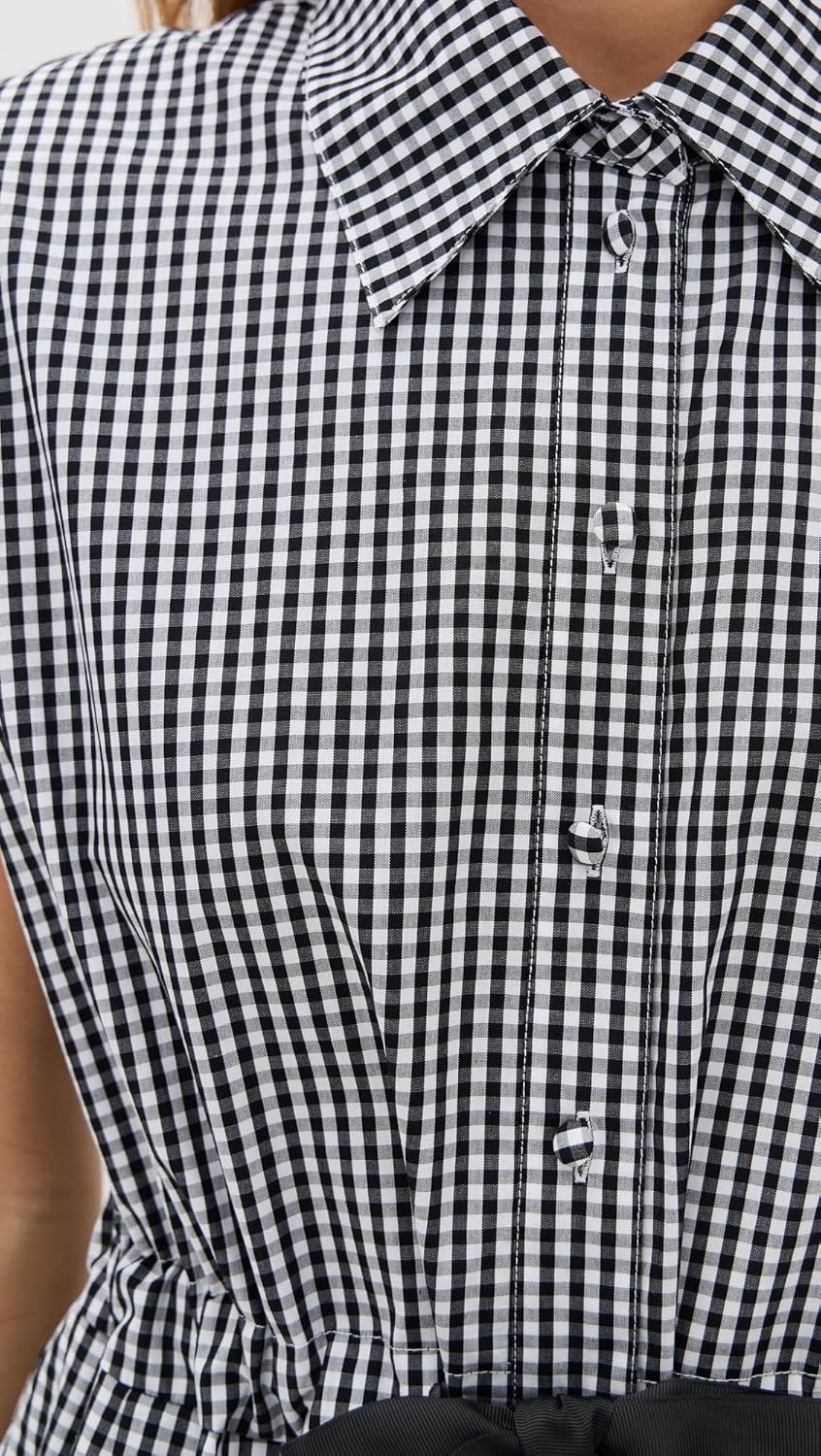 Sea Women's Neci Gingham T-Shirt Bubble Mini Dress - Image 6