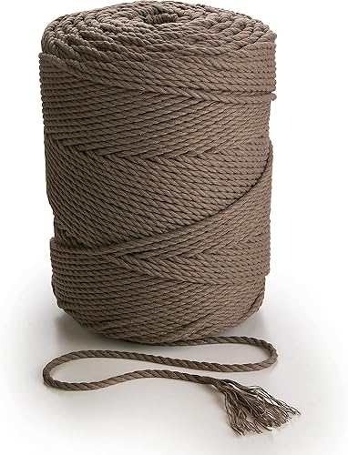 Cuerda de macramé de 3 capas de algodón de colores para macramé, colgante de pared, colgador de plantas, envoltura de regalos y decoración de boda