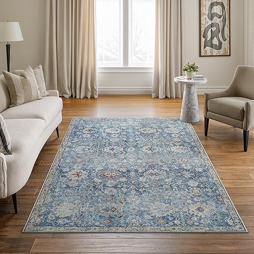 Miniatura 19 de Bloom Rugs - Alfombra caminera Caria lavable, antideslizante, de 3,05 m, color marfil/gris/caramelo tradicional, para entrada, pasillo, baño
