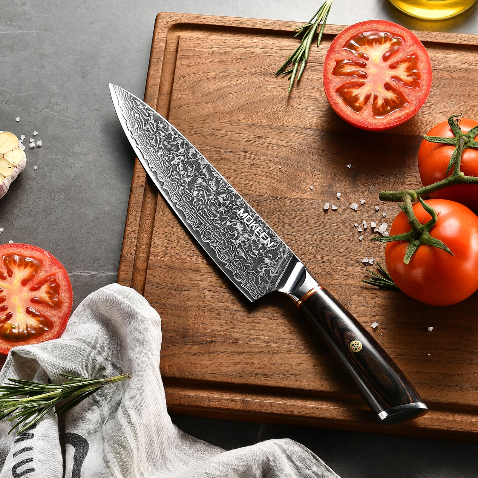 Chef Knife - 67 Layers VG10 Damascus Kitchen Knife 8 Inch Sharp Knife Wood Handle — Amazon image 5