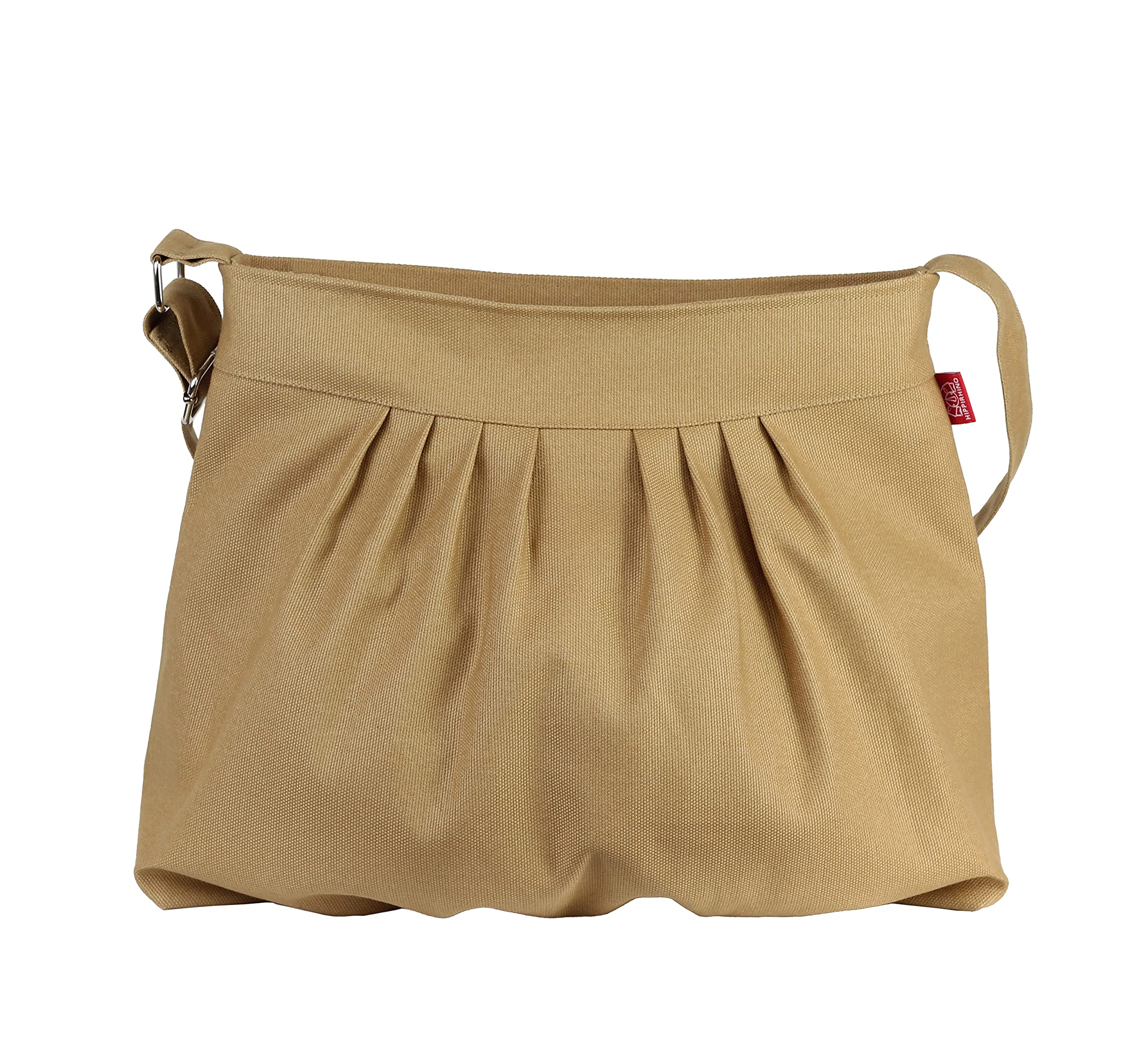 Crossbody Bags for Women Trendy Pleated Washable Medium Size Shoulder Hobo Purse Camel