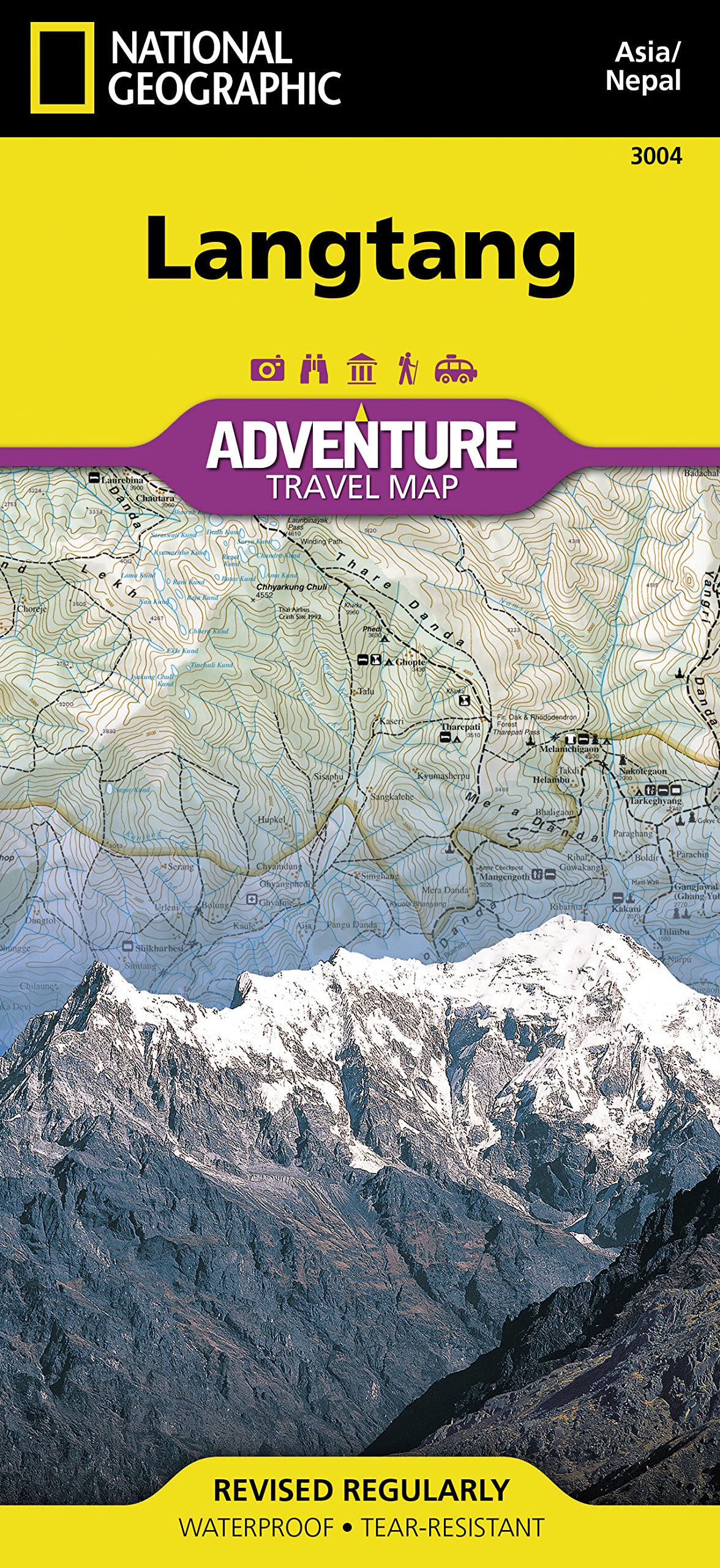 Langtang Nepal Adventure Map by National Geographic – Waterproof Trekking Map for Langtang Valley, Gosaikunda & Helambu (International Travel Map) (National Geographic Adventure Map)