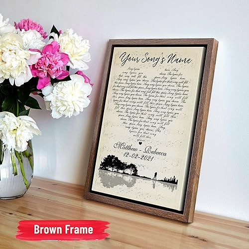 Vista 160 de H-DEWALL Letras de canciones personalizadas con marco, arte de pared musical personalizado para él, decoración sentimental y regalo inspirador