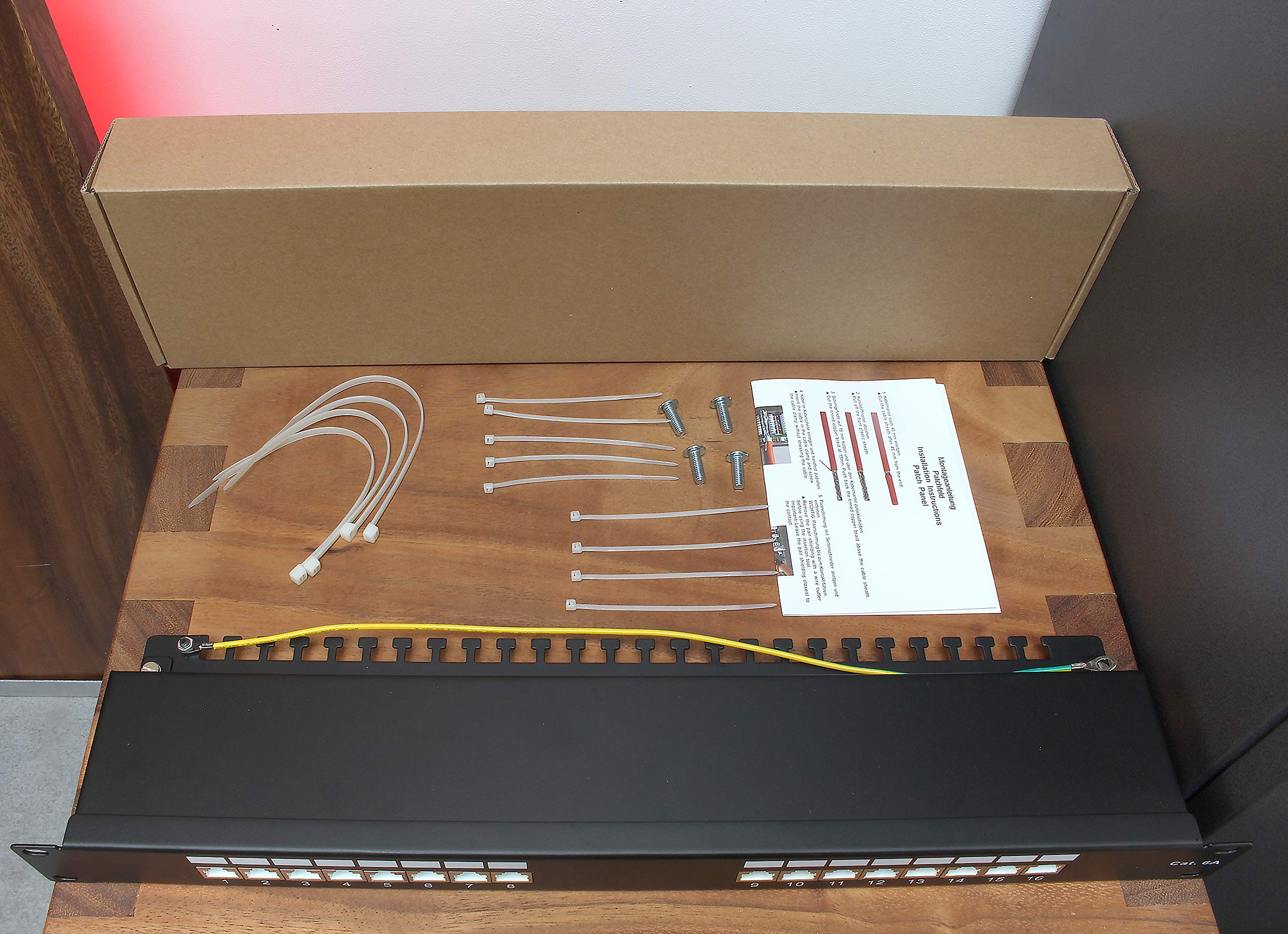 Panneau De Brassage Cat6a 8 Ports RJ45 - Noir | ., 19,90