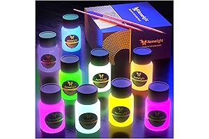 Glow in the Dark Acrylic Paint - Fluorescent Paint for Canvas -...