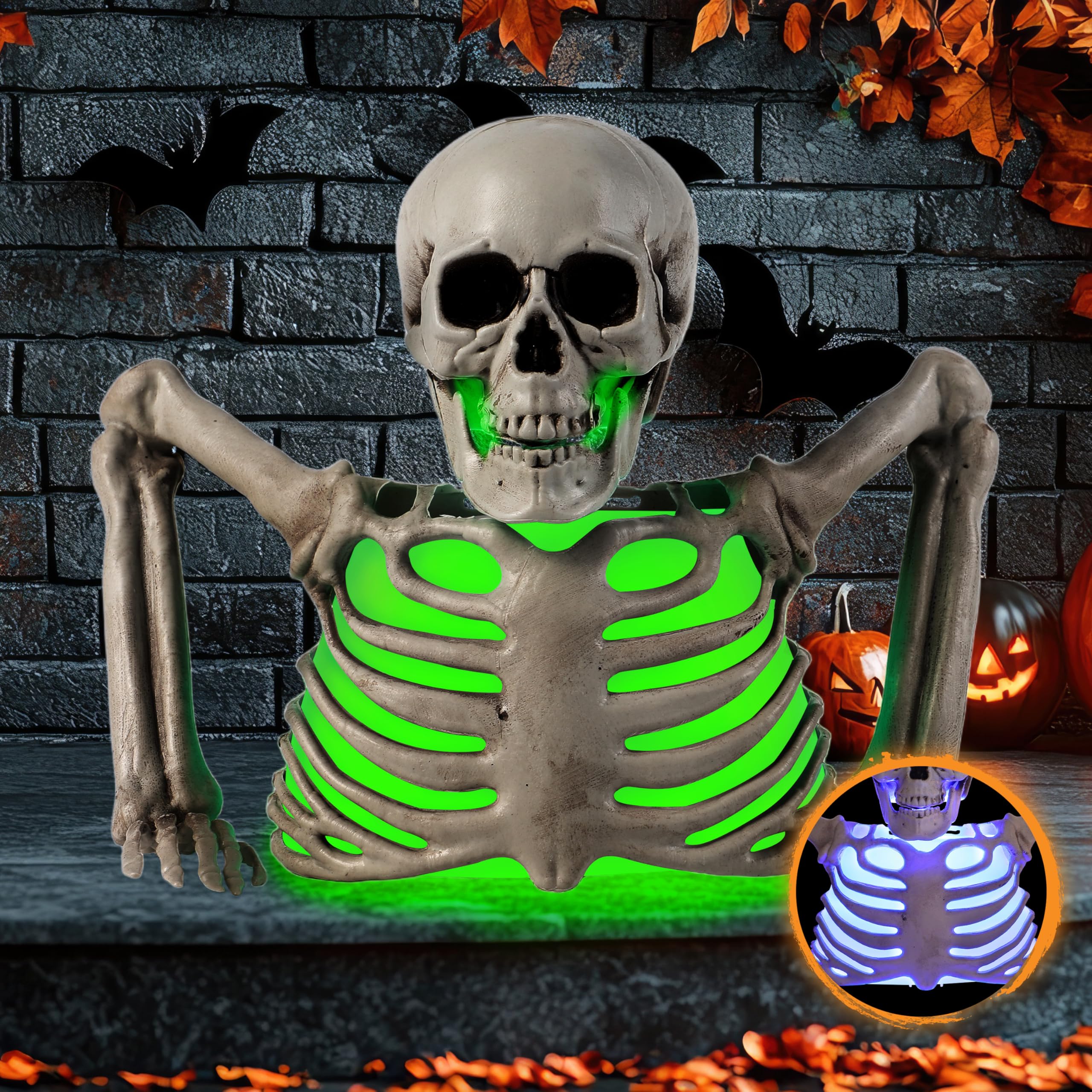 Squelette Halloween JOYIN décoration de table lumineuse automne