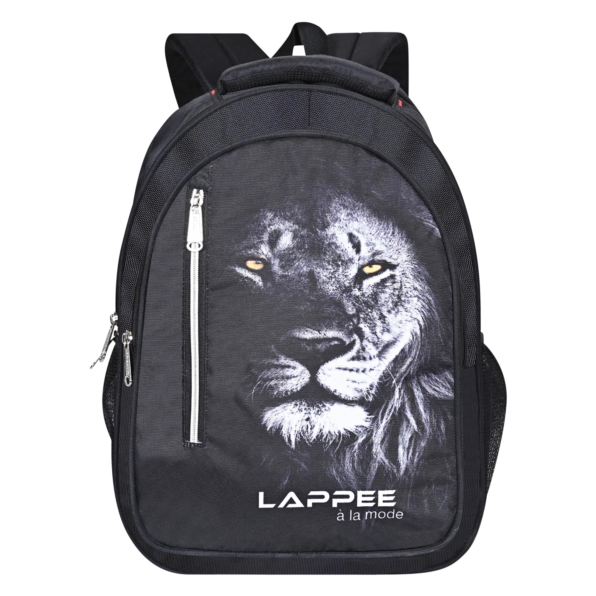 Lappee Trendy Casual Backpacks for School College Office Travel with Rain Cover | 15.6 inch Office Laptop Bags for Men Women | Sylish Heavy Duty School Bag for Boys Girls (Lion - Black) (B0C96DT4Y3) Amazon Price History, Amazon Price Tracker
