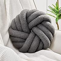 Vista 1 de Uvvyui Almohadas de Nudo, Almohadas Decorativas de 14 Pulgadas, Almohadas Redondas, Cojín Suave Hecho a Mano, Almohada de Bola Anudada, Cojín
