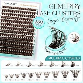Brown Lash Clusters 280PCS Eyelash Clusters Natural Looking Individual Lash Extenison Fluffy Cluster Lashes DIY Lashes at Home by GEMERRY80P-10-18mm-Brown)