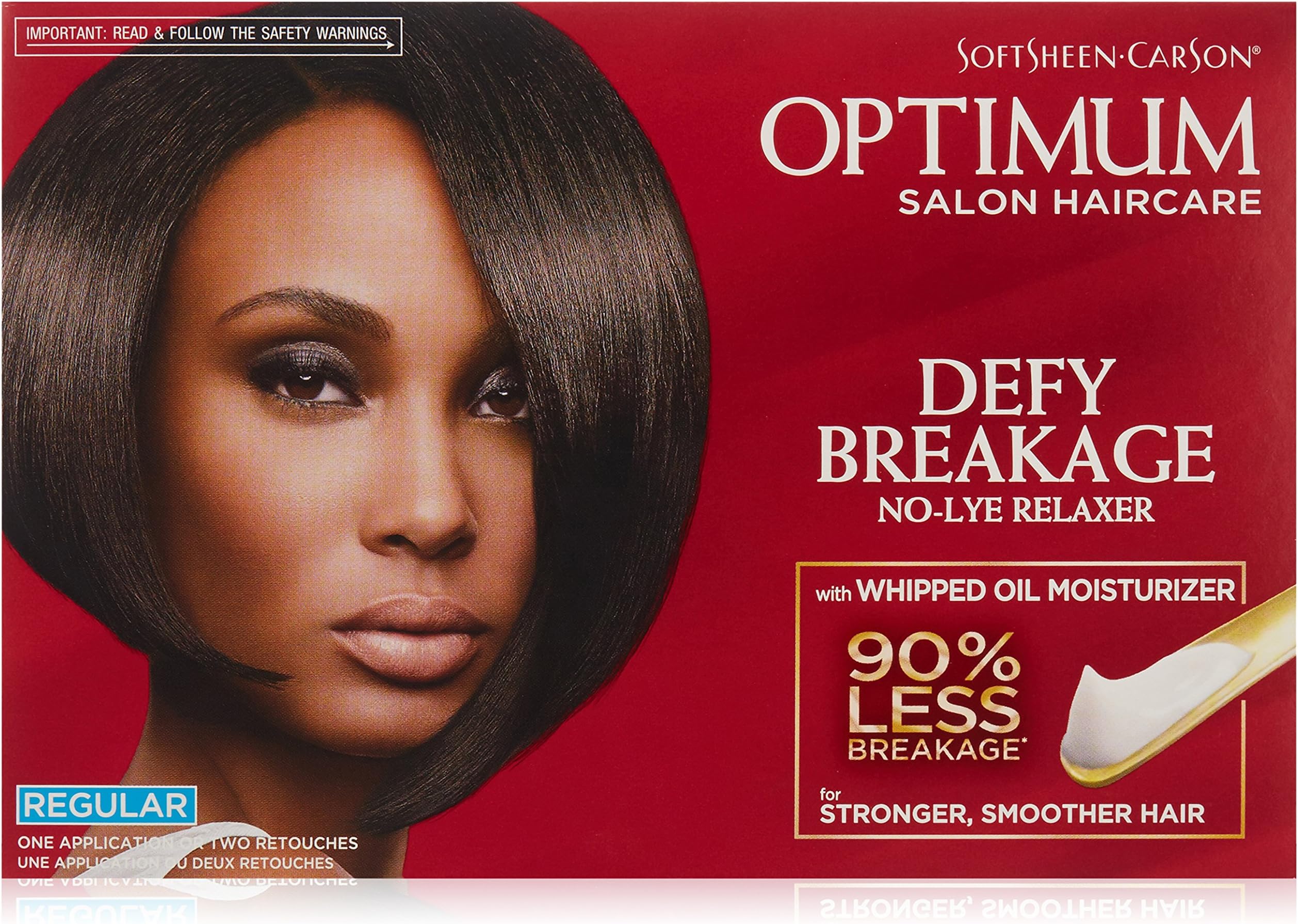Softsheen-Carson Optimum Salon Haircare Optimum Care Defy Breakage No-Lye Relaxer, Regular Strength for Normal Hair Textures, Optimum Salon Haircare, Hair Relaxer with Coconut Oil