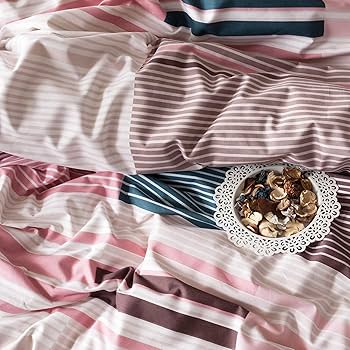 Amazon.co.jp: SUSSEXHOME ミントとピンクの羽毛布団カバー