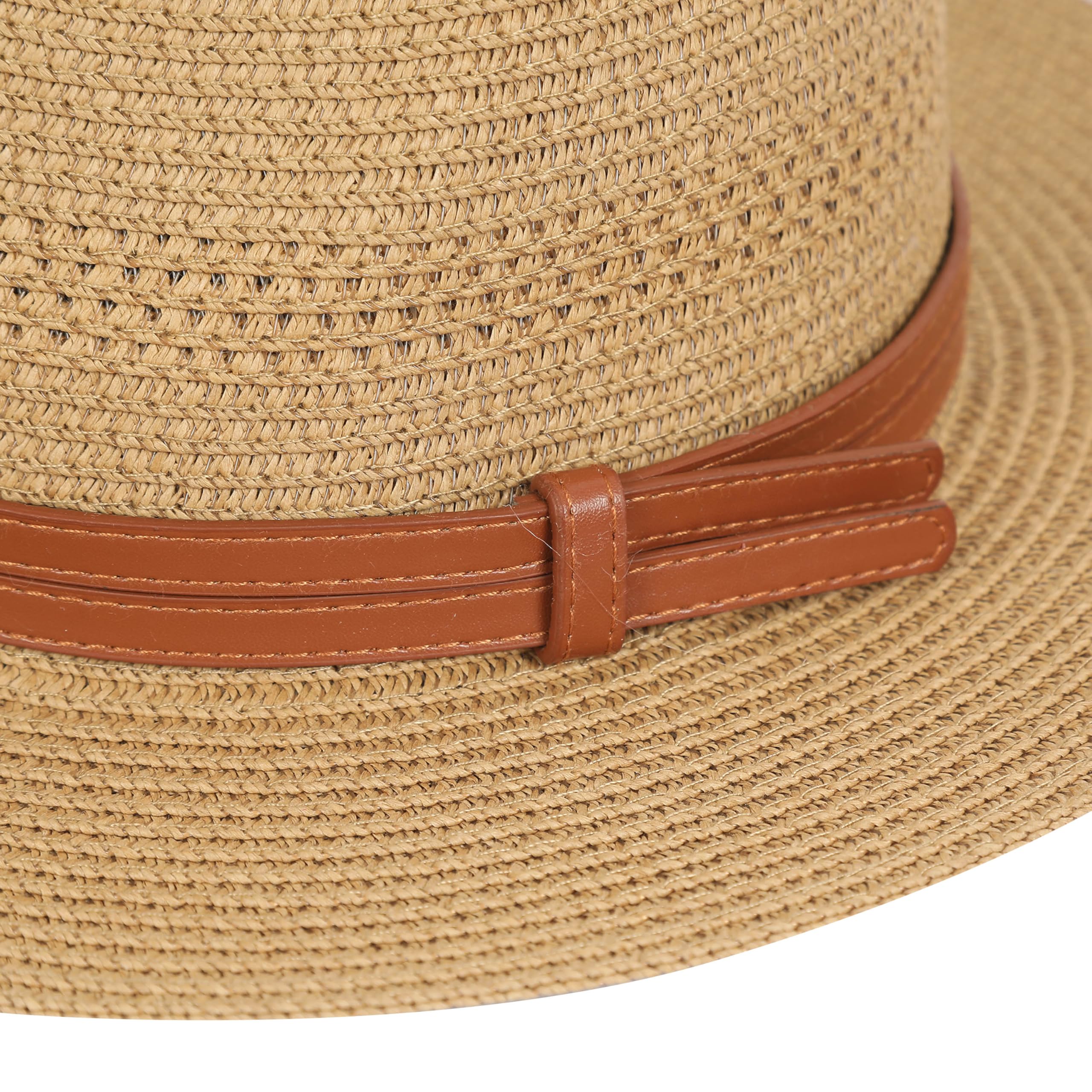 FabSeasons Men's Straw Panama Hat - Beach Sun Protection Cap Brown, Free Size 2