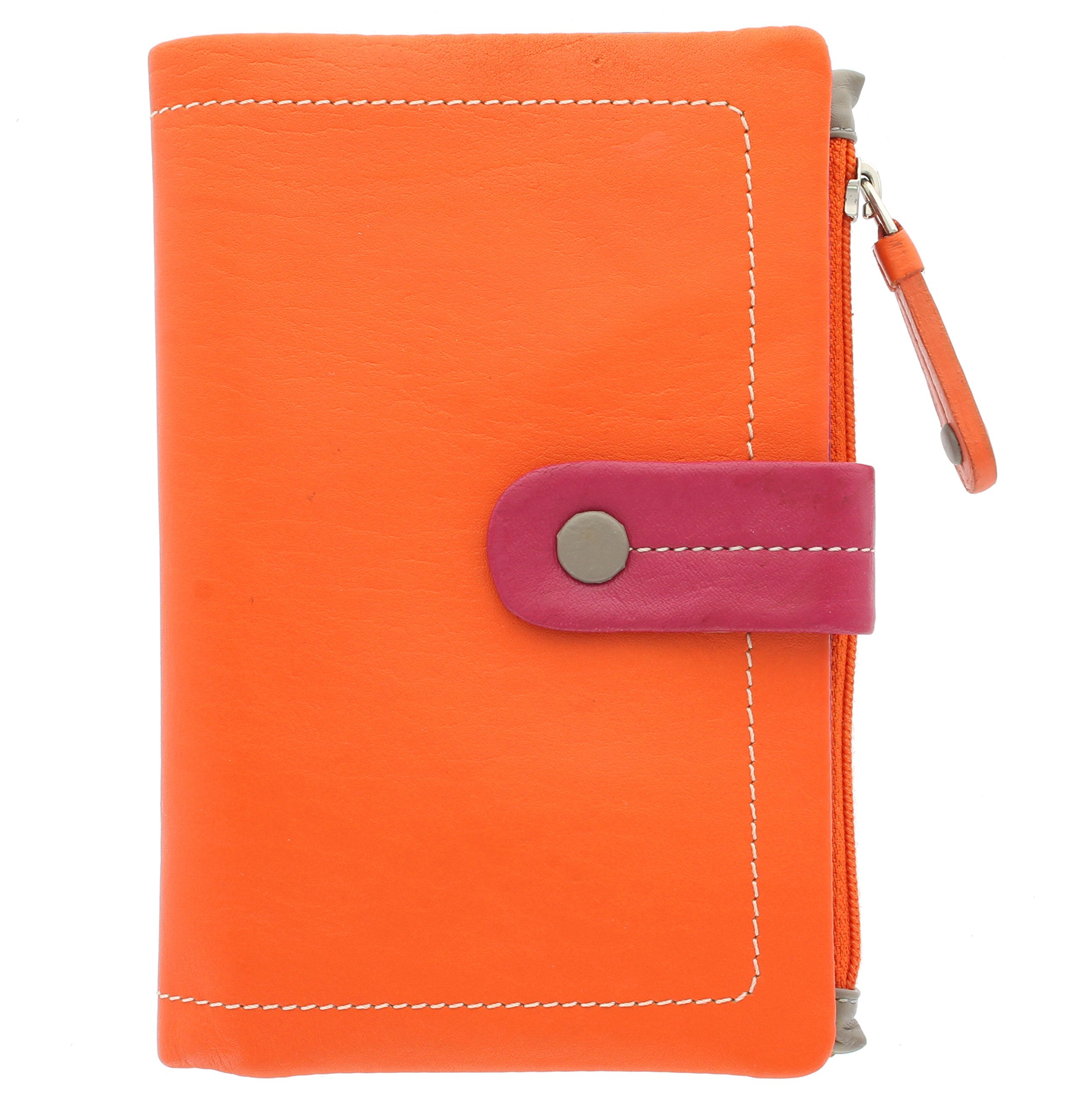 VISCONTI Colección Mimi Malibu Monedero de Cuero Multicolor M87 Naranja Multi