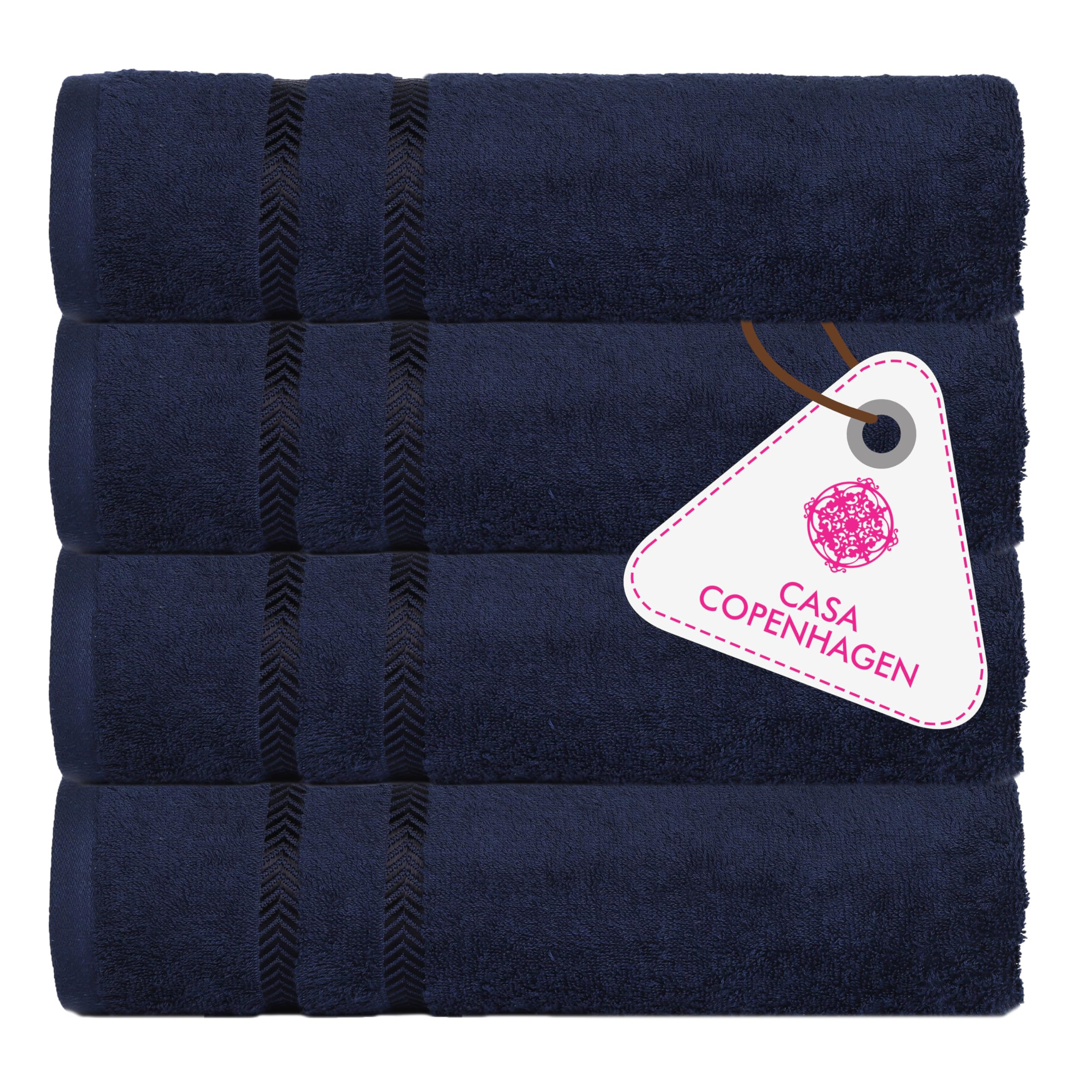 Casa Copenhagen - Egyptian Cotton Ember 4 Pcs Face Towel (30 X 30cm) Colour : Navy-image-31