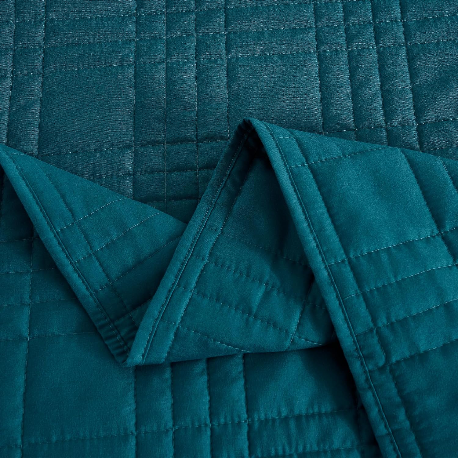 Chezmoi Collection Kingston King Size Bedspread Set, 3-Piece Teal Oversized Quilted Microfiber Lightweight Bedspread Coverlet (118"x106") for All Seasons