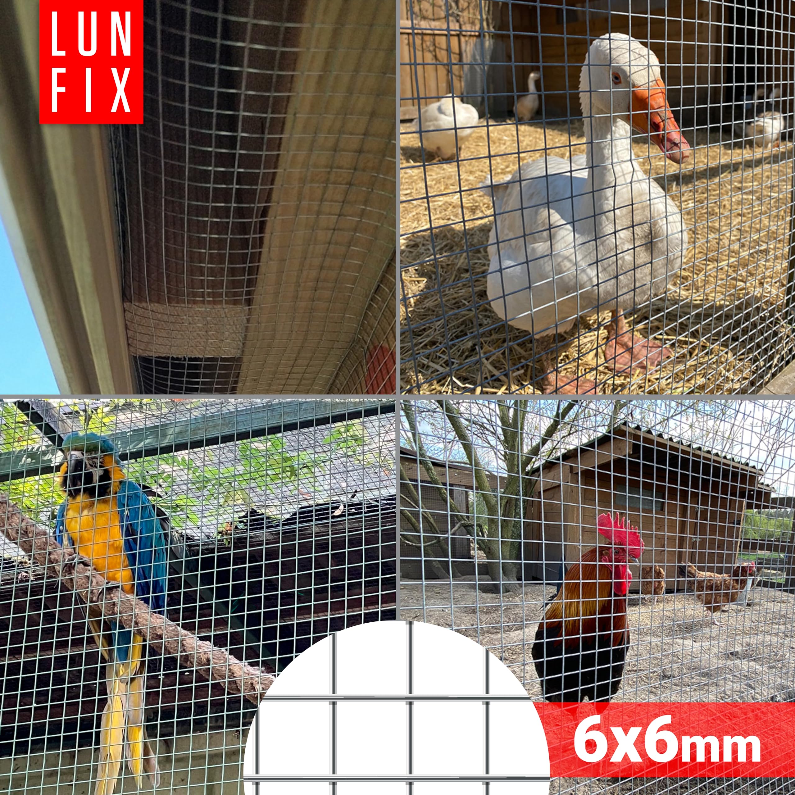 Drahtgitter feinmaschig 6x6 mm 0,65 mm 1x25 m 100x2500 cm Hasendraht | Wühlmausgitter Kaninchendraht Maschendrahtzaun Volierendraht Rödeldraht Kaninchenzaun Metall Hasengitter