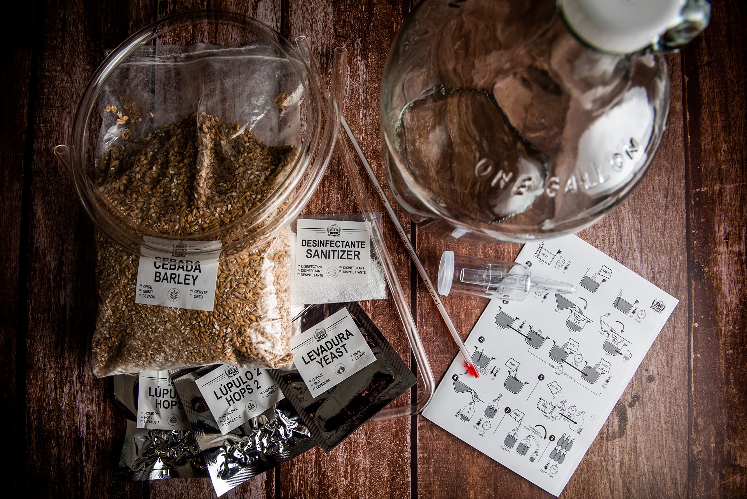 Vin Bouquet FIH 160 - Set de cerveza casera, kit de cerveza artesanal, Incluye Cebada de la mejor Calidad, Lúpulo, Levadura y Desinfectante