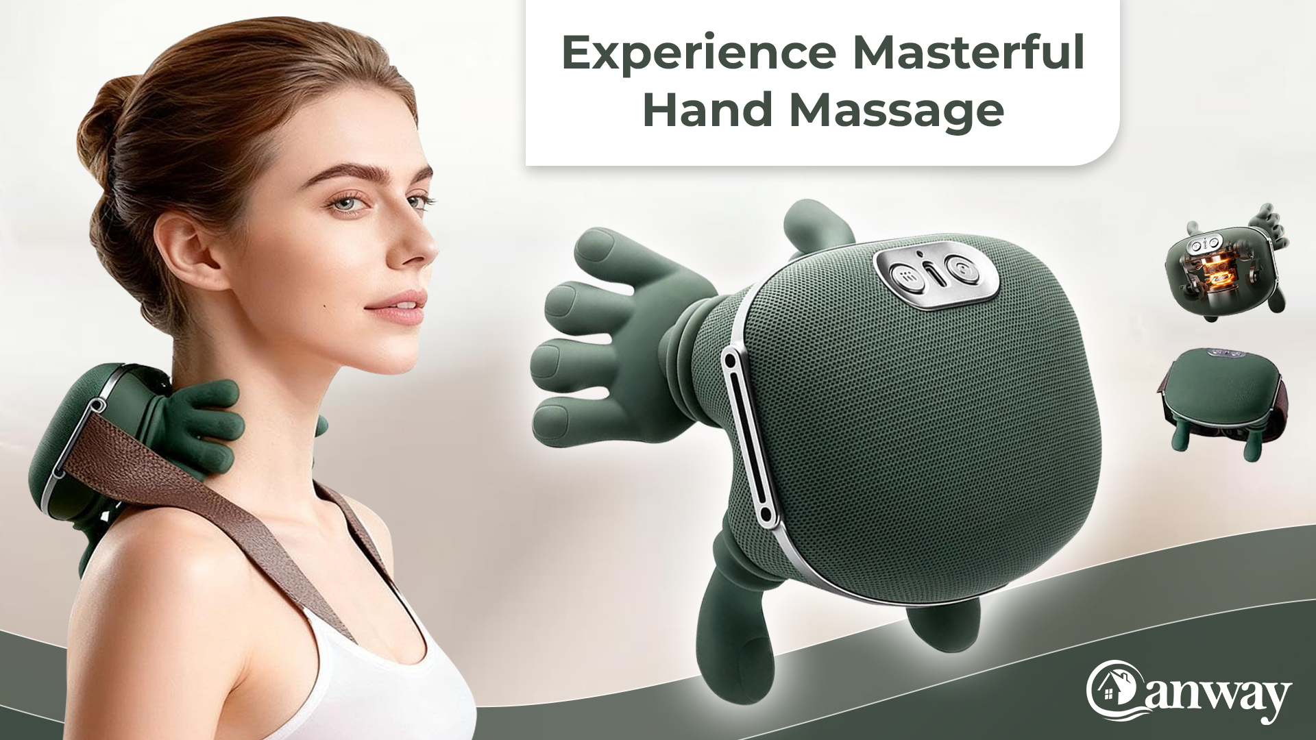 CANWAY Green Shoulder & Neck Massager for Pain Relief | Deep