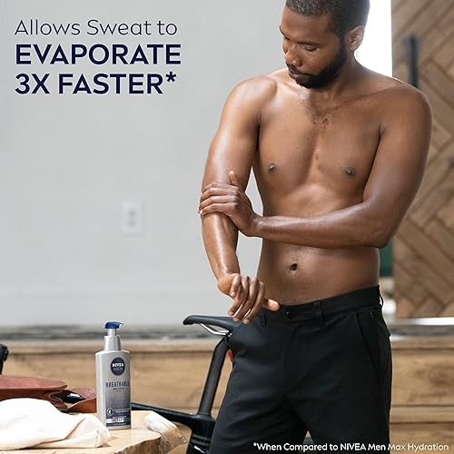 Miniatura 4 de NIVEA MEN Loción corporal transpirable, loción hidratante de 48 horas para hombres, botella de 13.5 onzas líquidas