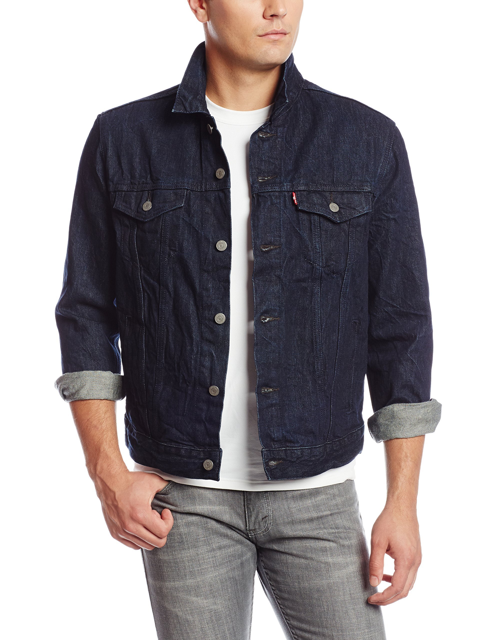 Men's Relaxed Trucker Jacket, Harrington, Small