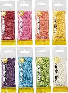 Wilton Rainbow Jimmies Sprinkles Dessert Decorating Set, 8-Piece