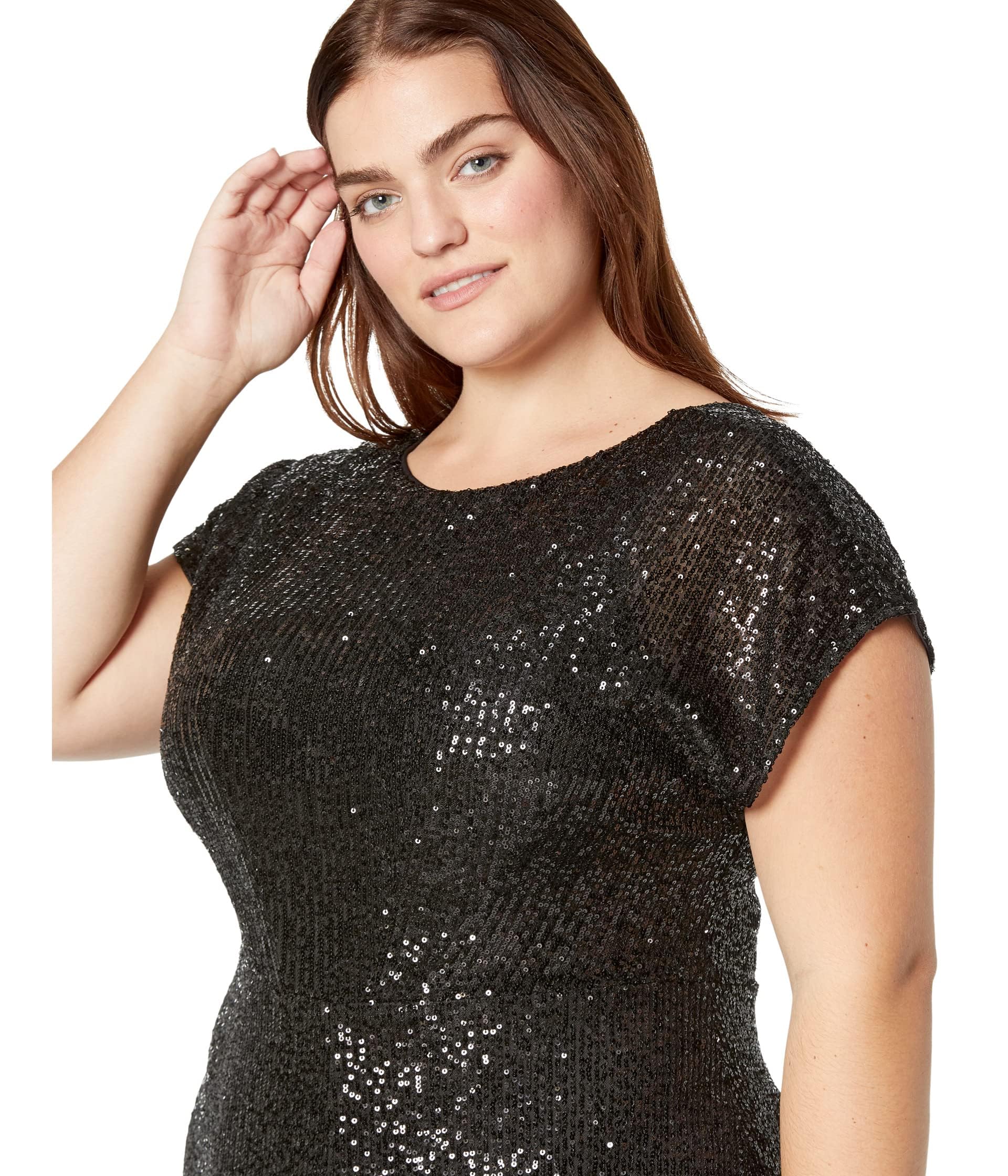 Maggy London Wide Neck Jumpsuit Vestido, Negro, 40 para Mujer