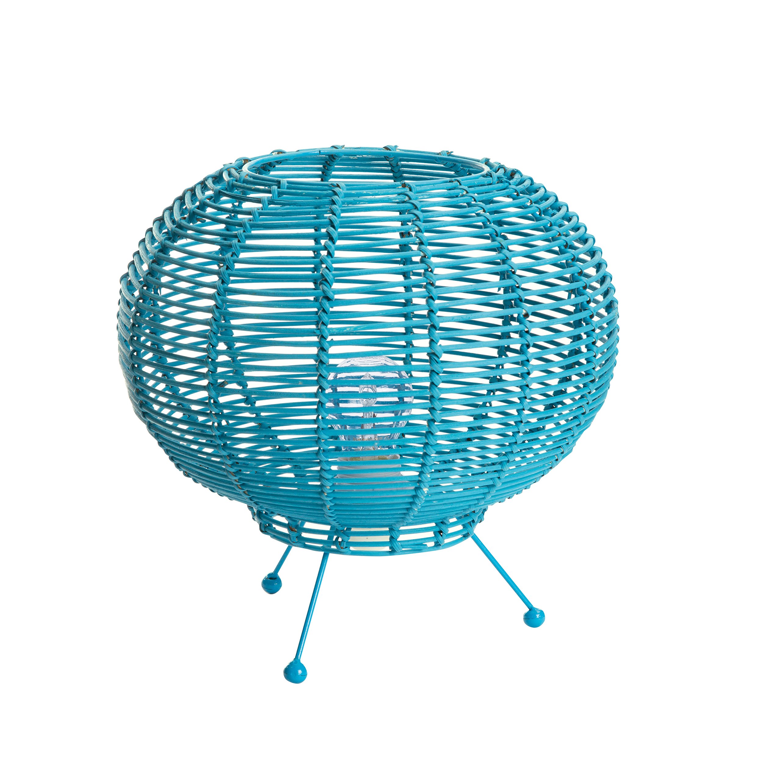 Lámpara de ratán azul turquesa Lussiol para eliminar la luz fría en dormitorios