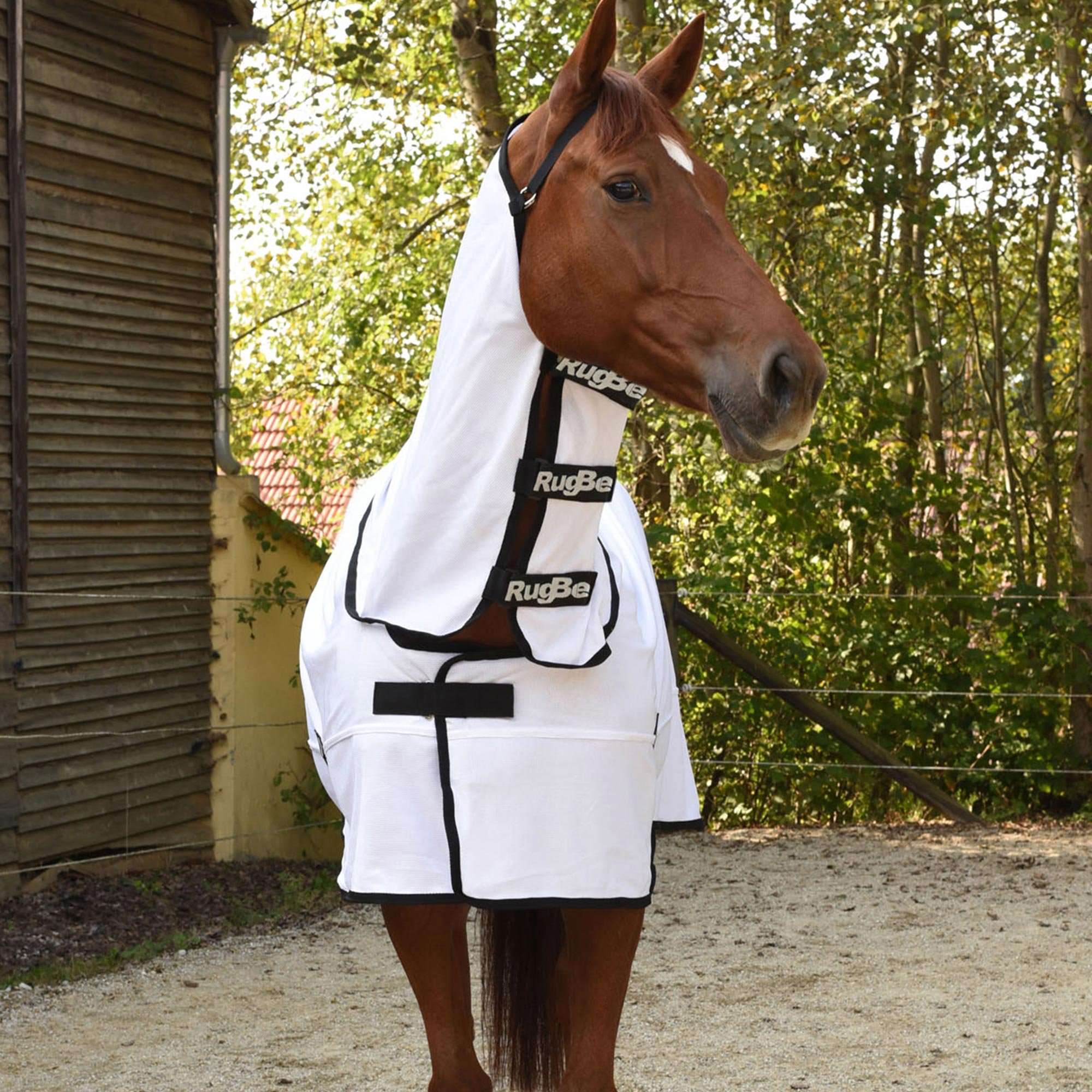 Kerbl Couverture Rugbe Superfly Blanche, 145 Cm Pour Cheval Taille M